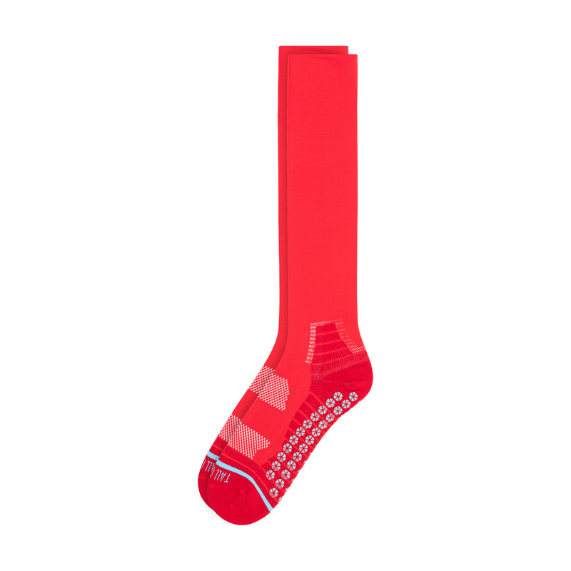 All Sport Performance Over the Calf Red Gripper Sock