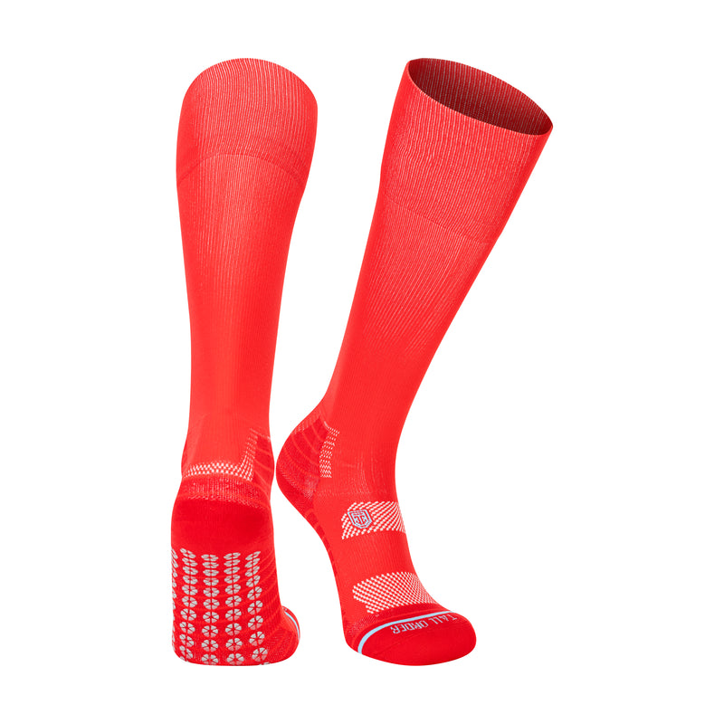 All Sport Performance Over the Calf Red Gripper Sock