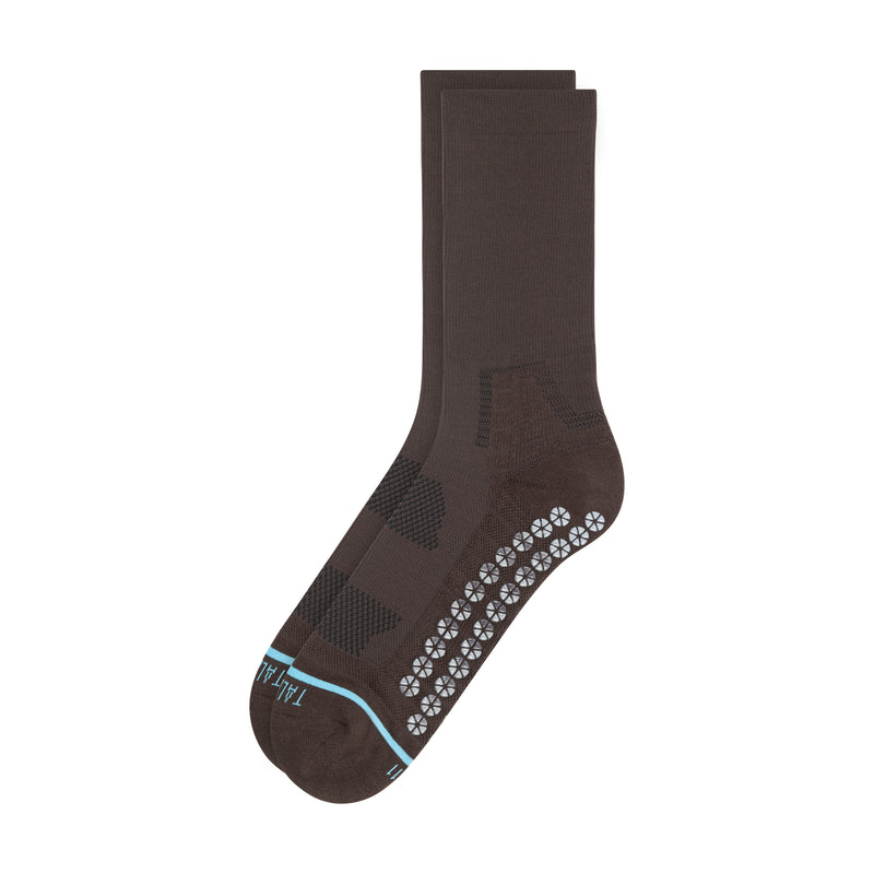 All Sport Performance Crew Length Dark Brown Gripper Sock