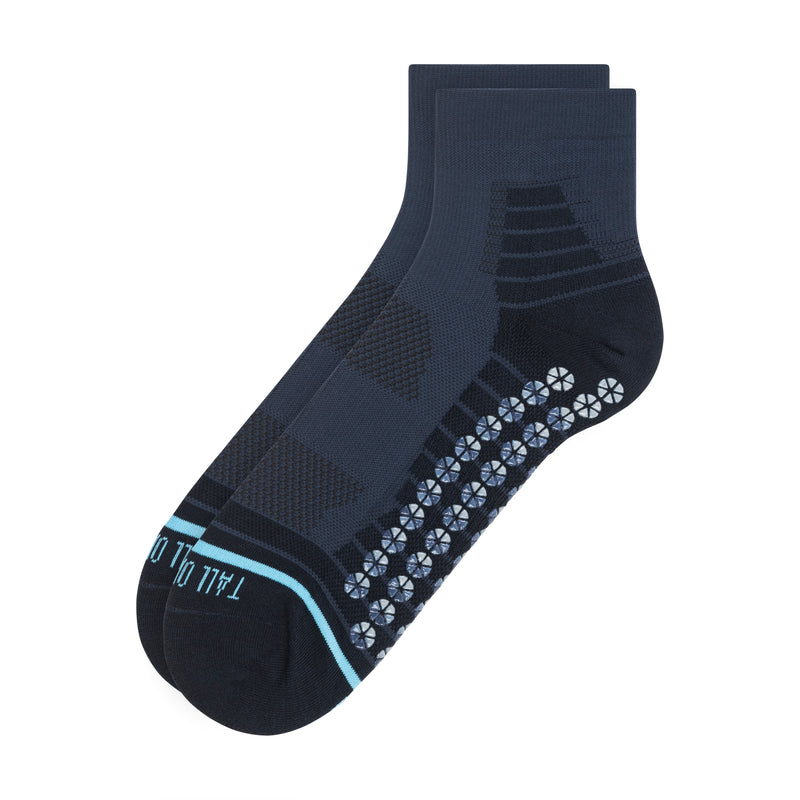 All Sport Performance Quarter Crew Navy Gripper Sock