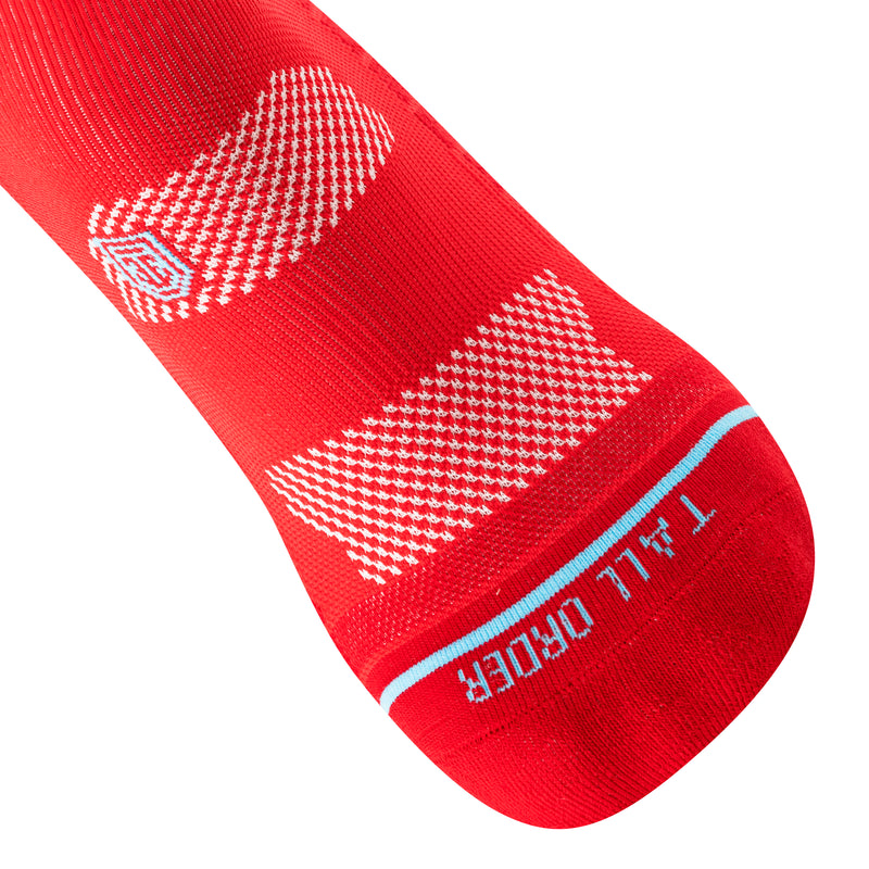 All Sport Performance Quarter Crew Gripper Sock - Red