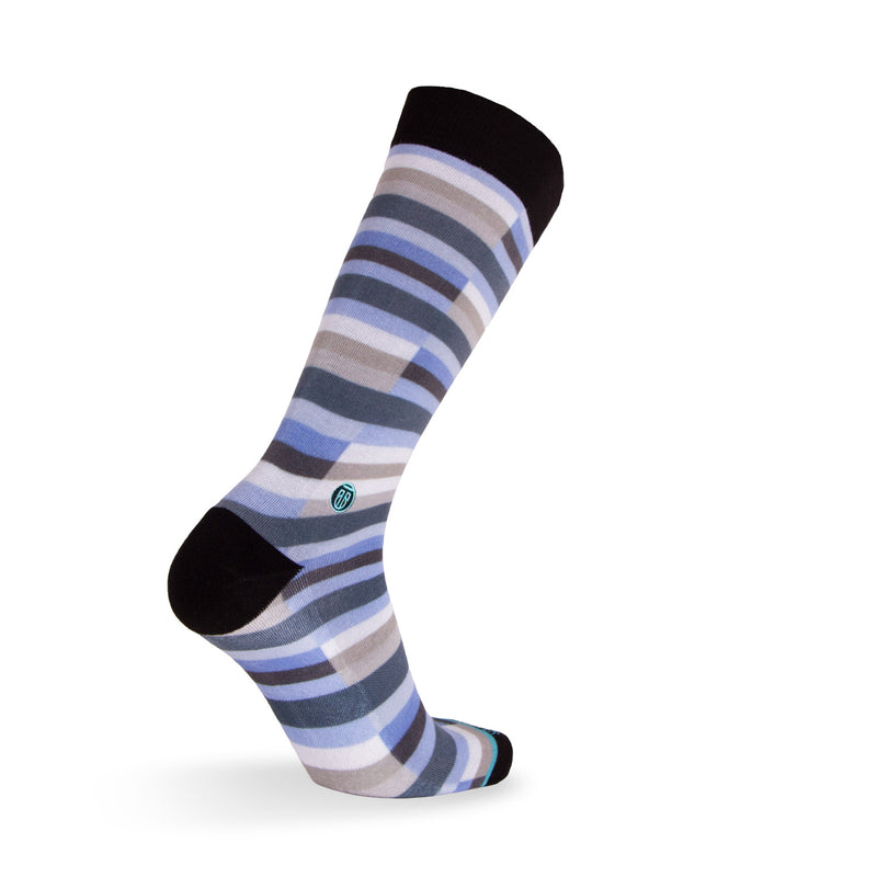 The Cary - Extra Cushioned - Blue and White Stripe Dress Socks