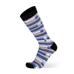 The Cary - Extra Cushioned - Blue and White Stripe Dress Socks