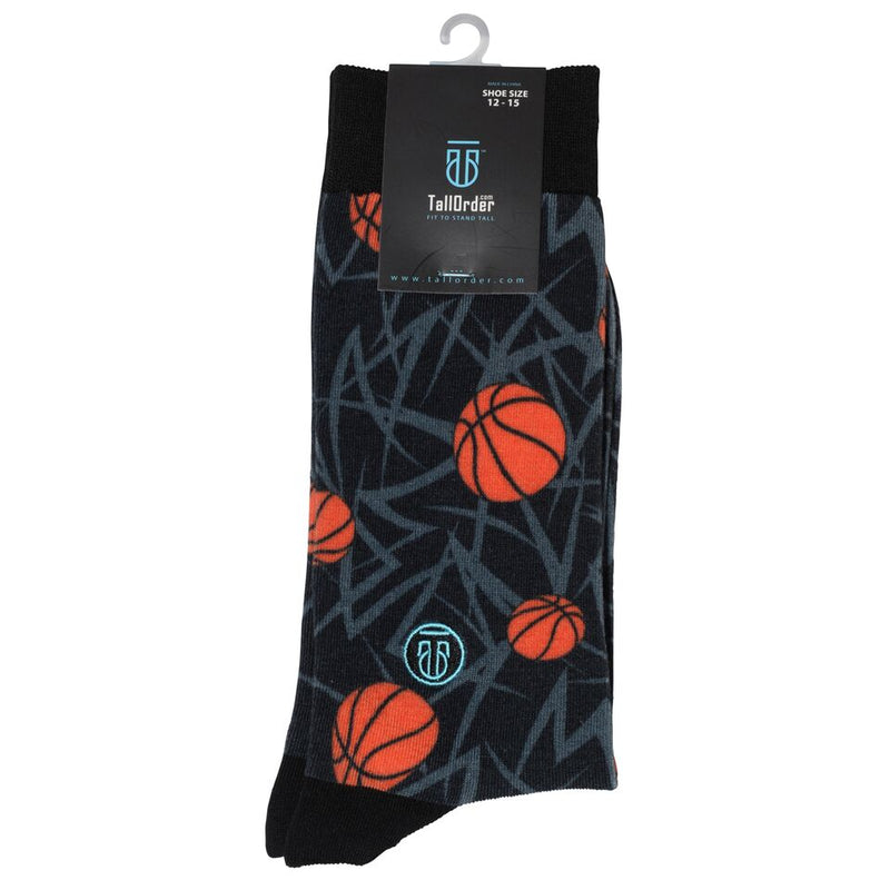 The Mark - Extra Cushioned - Black Basketball Themed Dress Socks The Mark - Extra Cushioned - Black Basketball Themed Dress Socks