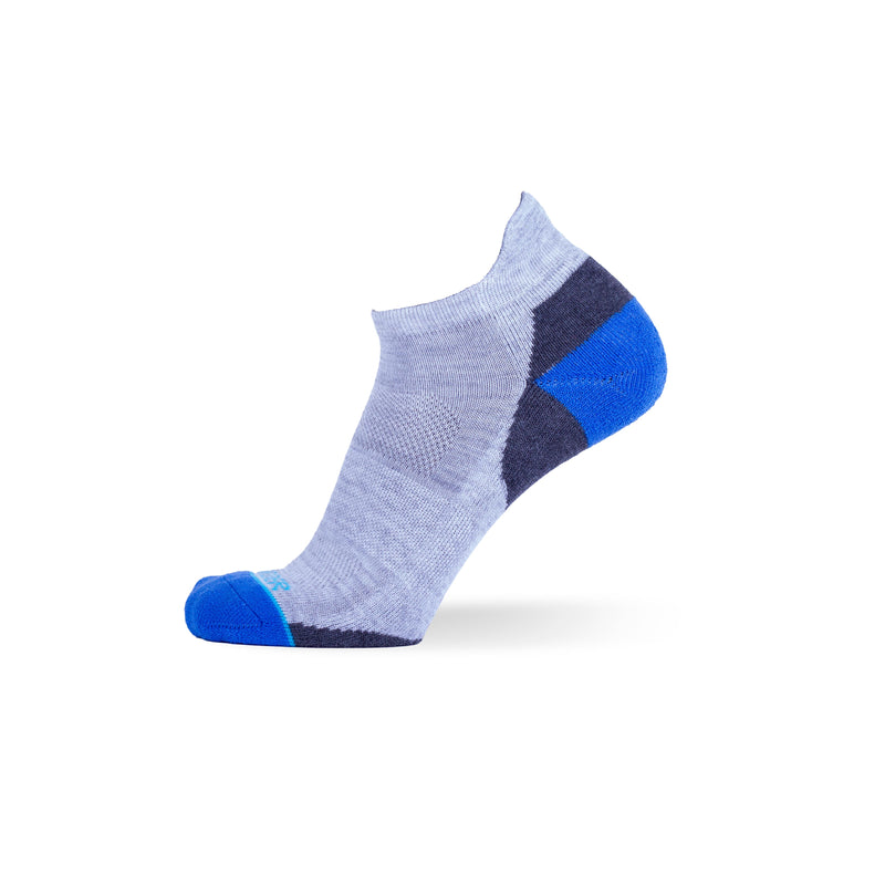 Heather Grey With Cobalt & Navy Heather Grey Two Pack - Extra Cushioned Ankle Socks