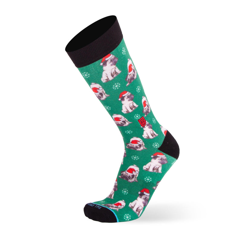 The Holiday Pugs- Extra Cushioned - Dress Socks